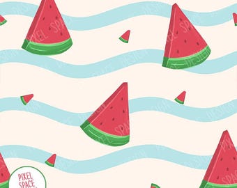 Motivo senza cuciture di anguria: disegno di frutta estiva tramite sublimazione (download digitale)