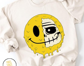 Smiley Skull Face PNG: Sublimation Design,Digital Download