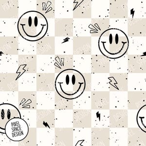 Sömlöst mönster med smileyansikte: Sublimeringsdesign för pojke (PNG, JPG)