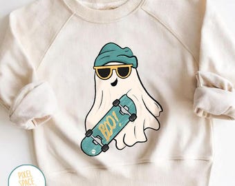Skateboarder Ghost PNG: Halloween Sublimation Design (Digital Download