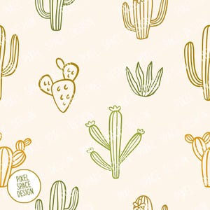 Modello senza cuciture Boho Cactus, download del design digitale di sublimazione di Cactus, file senza cuciture per tessuto, design di Cactus, carta digitale