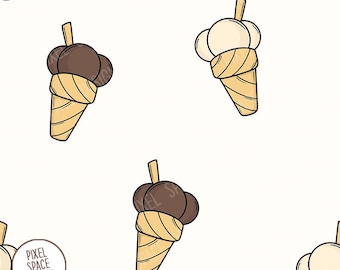 Ice Cream Seamless Pattern: Summer Kids Design (Digital Download)