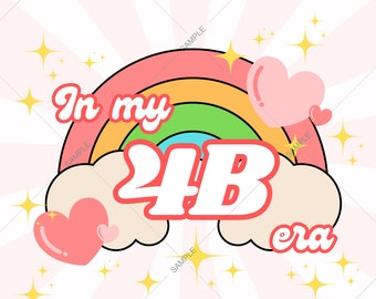 Diseño Feminista de Corazones Arcoíris: «En mi Era 4B» (Descarga digital)