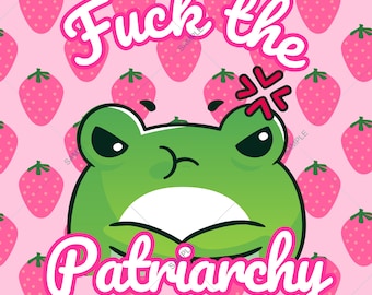 Descarga digital de Rana Feminista: Diseño de pegatina "Patriarcado" (PNG)