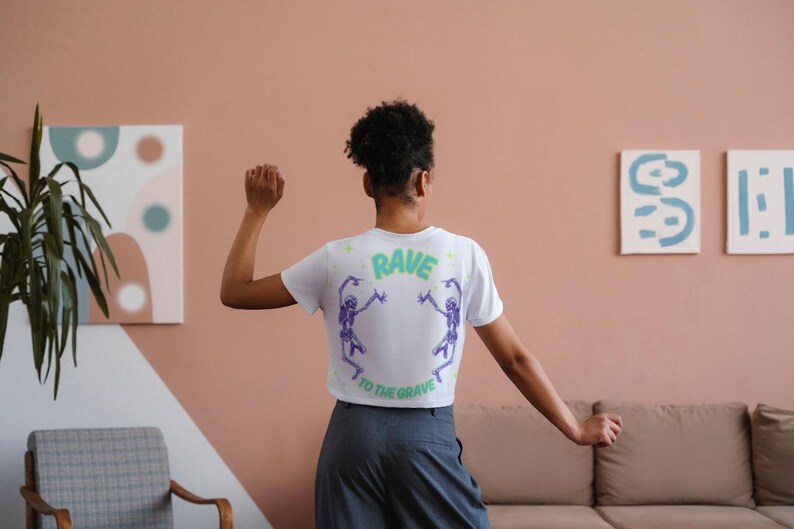 Rave to the Grave Skeleton Dance Raver Dancer Party EDM Music Fun Cute ...