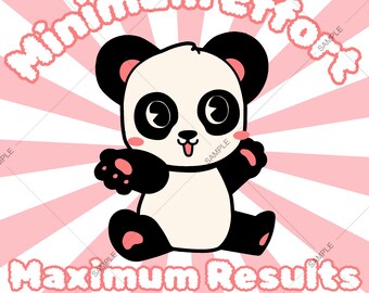 Diseño PNG de Panda "Mínimo esfuerzo" (Descarga digital)
