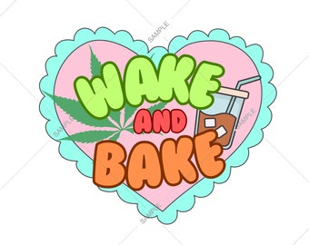 Café con forma de corazón, diseño PNG - Diseño de cannabis para fumetas (Descarga digital)