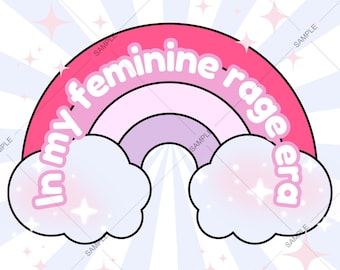 Arcoíris de Furia Feminista - Diseño Feminista para Manualidades (Descarga Digital)