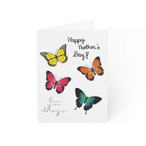 Tarjetas de felicitación con diseño de mariposas para el Día de la Madre, ideales para cualquier ocasión, como cumpleaños, agradecimientos, juegos de 10, 30 y 50 unidades.