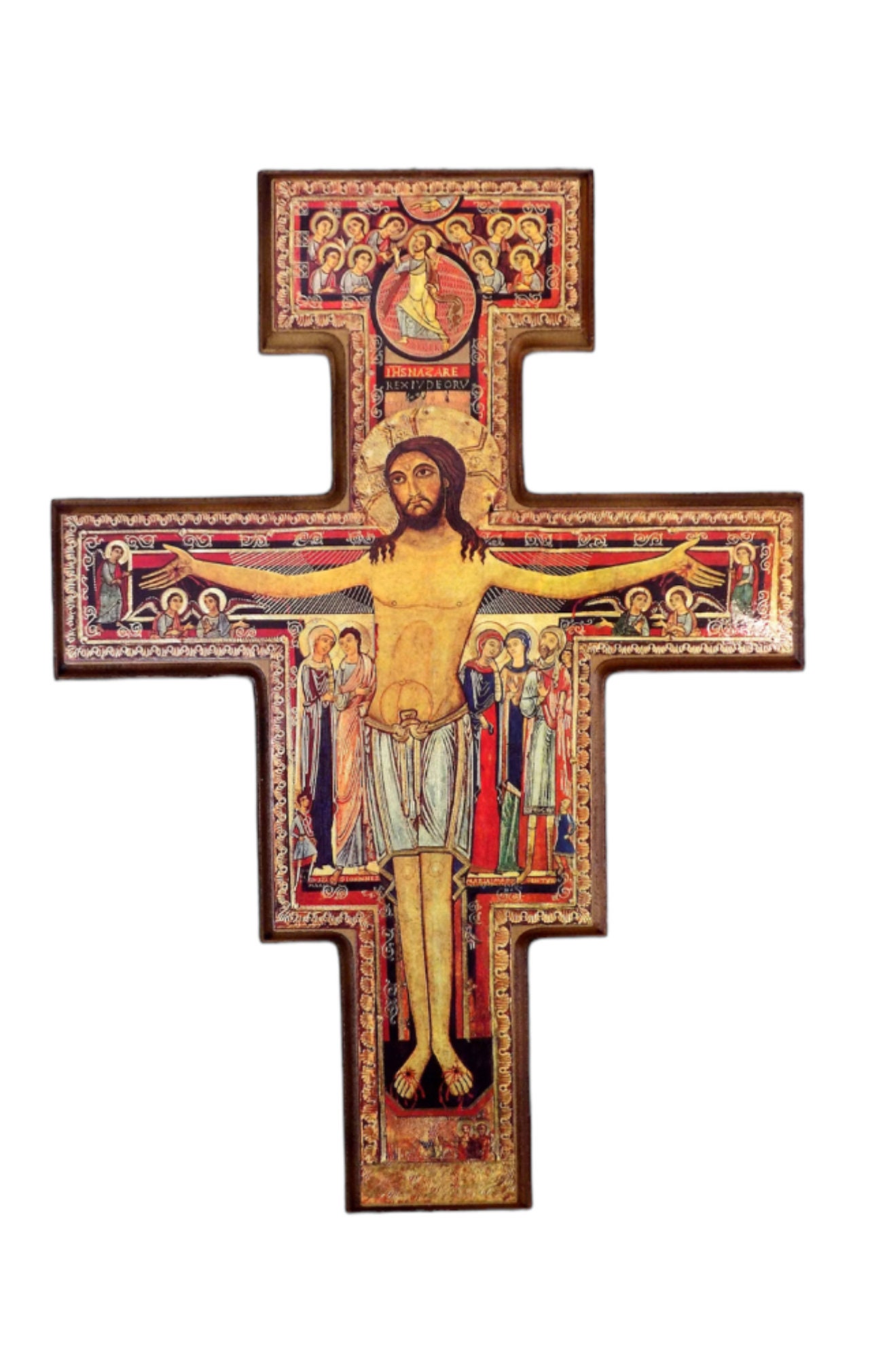 Crocifisso Da Parete Grace4Joy – Croce In Legno Con Gesù Dipinto A Mano – Arredo Sacro Cattolico Per La Casa