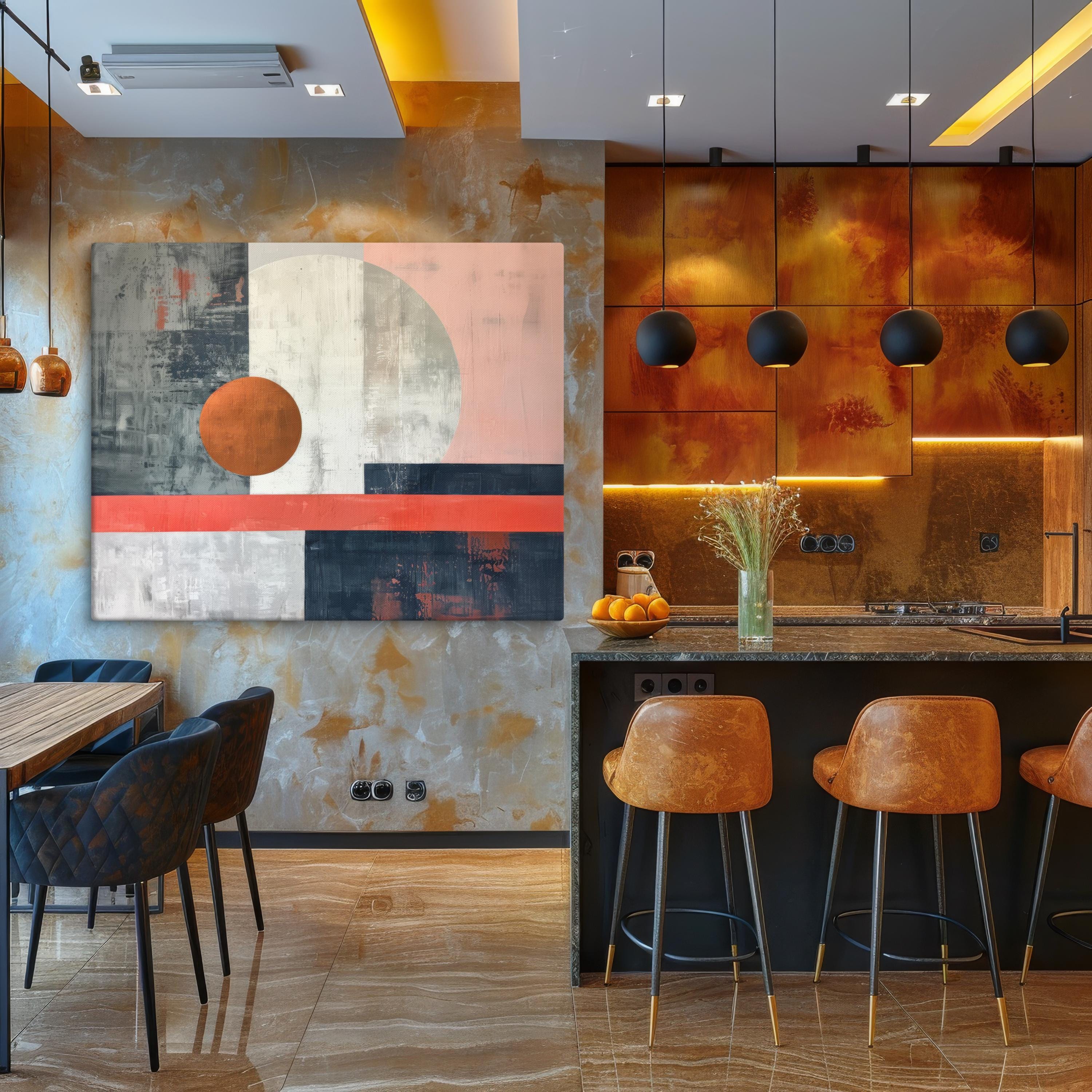Canvas Modern Geometric Abstract Art – Ready to Hang Contemporary ...