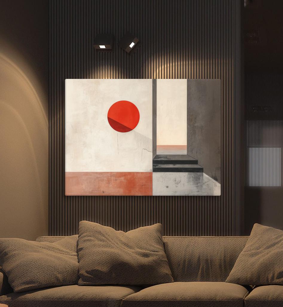 Canvas Modern Geometric Minimalist Art – Ready to Hang Abstract Canvas ...