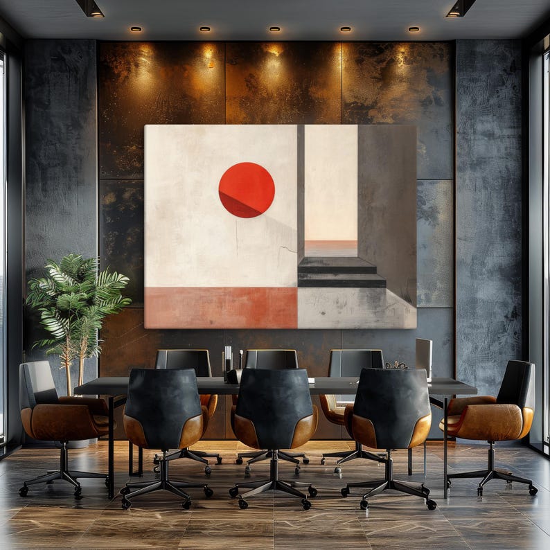 Canvas Modern Geometric Minimalist Art Ready to Hang Abstract Canvas ... - Geometric Minimalist Art For Interior Walls Inspiration