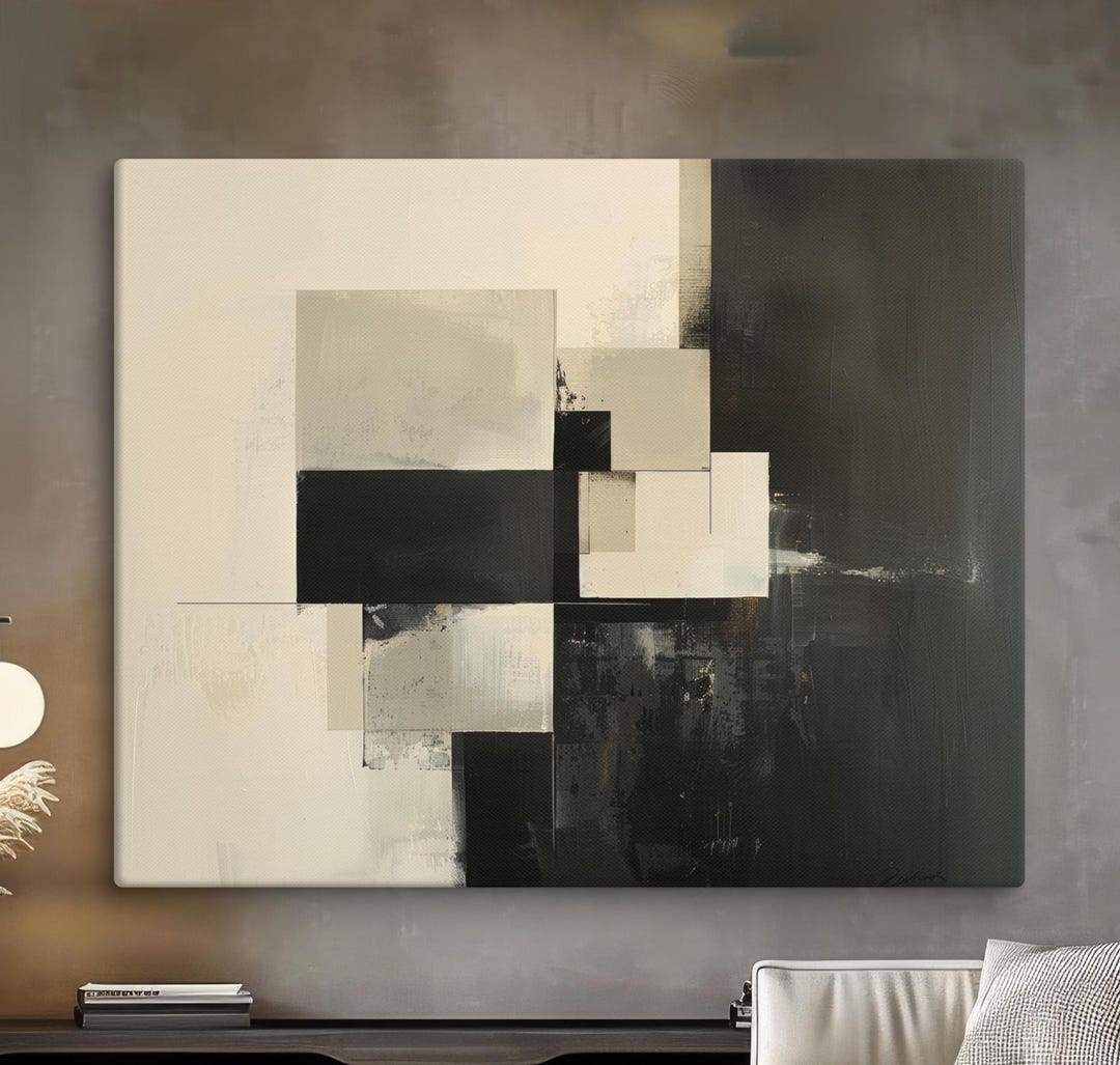 Canvas Modern Geometric Minimalist Abstract Art – Ready to Hang ...