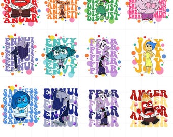Inside Out 2 PNG, Inside Out 2 Clipart bundle, Inside Out 2 Download, Inside Out PNG, Anger Joy Sadness Embarrassment Anxiety, Envy