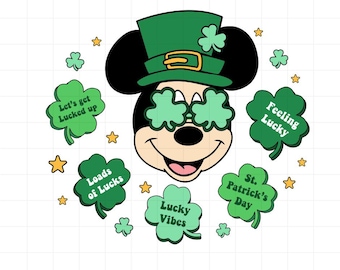 St Patrick Day Mickey Svg, Green Svg, Lucky Shamrock Svg, Paddy's Day, Shenanigan Svg, Couple Patrick Day
