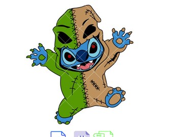 Oogie Boogie Stitch Svg, Halloween Svg, Spooky Season Svg, Kawaii Svg, Cricut, Archivo de corte vectorial de silueta