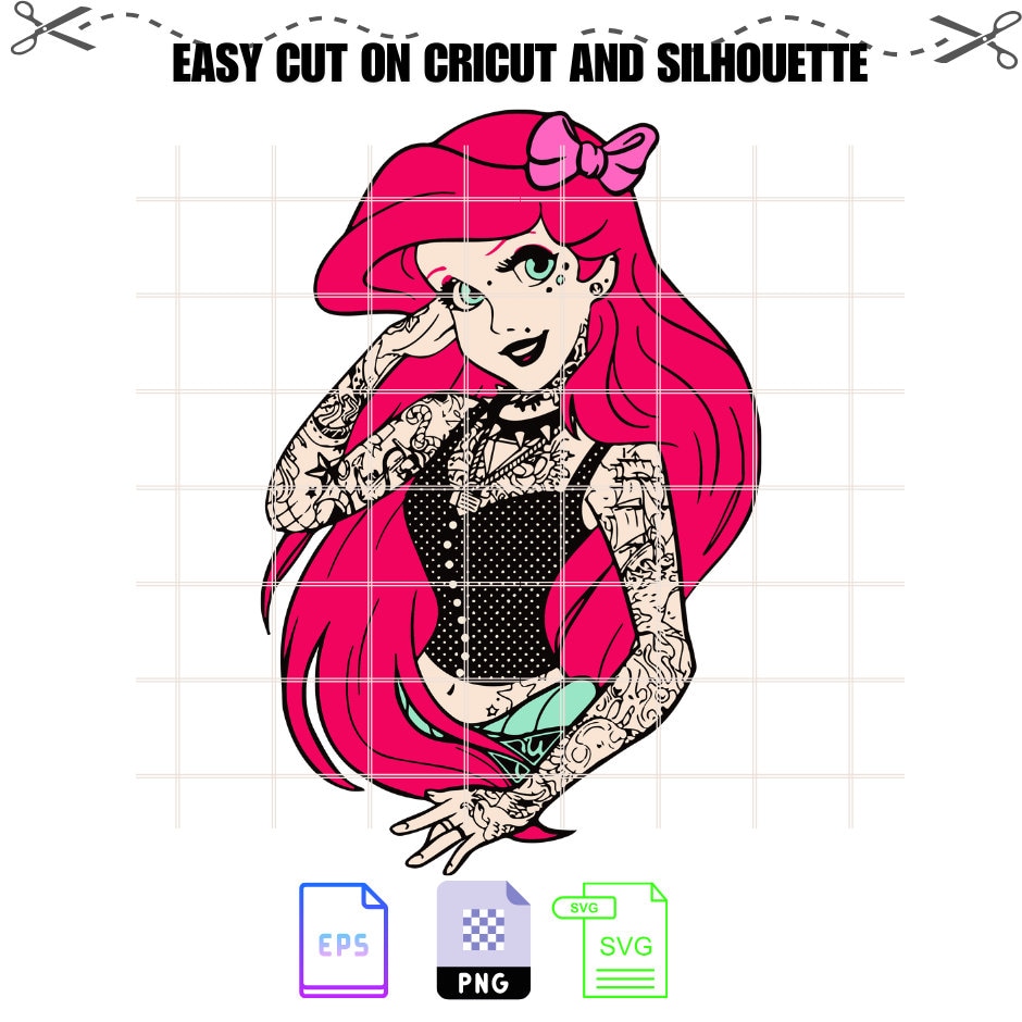 Little Mermaid Tattoo - Etsy, image size:940x940