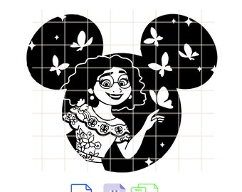 Encanto Svg, Mirabel Svg, Micky Ears Svg Digital Fil, Silhuett Vektor SVG PNG DXF Klippfil