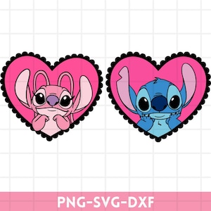 Stitch and Angel SVG Bundle, stitch love svg, anagel svg, stitch angel svg, stitch svg, Stitch & Angel Heart Svg, Digital Download Files
