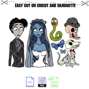 Corpse Bride Budle Svg, Halloween Svg, Spooky Season Svg, Trick or Treat Svg, Cricut, Silhouette Vector Cut File