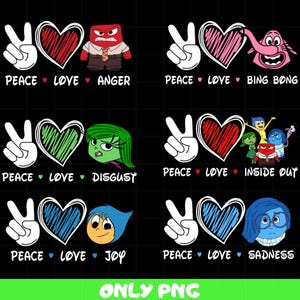 Inside Out 2 Amore PNG, Inside Out 2 Clipart Bundle, Inside Out 2 Download, Inside Out PNG, Rabbia Gioia Tristezza Imbarazzo Ansia, Invidia