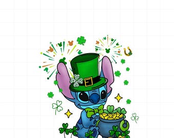 Cute Stitch St Patrick Day Png,Stitch Clipart Png, Stanley St Patrick Day Shirt Png, St Patrick Day Png, Sublimation Design,Instant Download