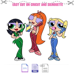 Powerpuff Girls Bundle Svg, Blossom Eyes Svg, Buttercup Svg, Bubbles Svg, Cricut, Silhouette Vector Cut File