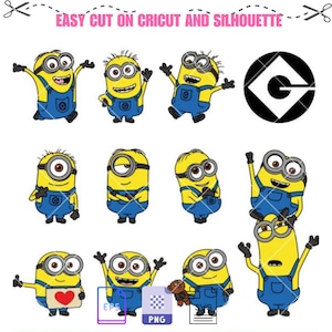 Minions Bundle SVG, Gru G Logo Design, unverbesserlich Me SVG, Kawaii Design, Cricut, Silhouette Vektor geschnitten Datei