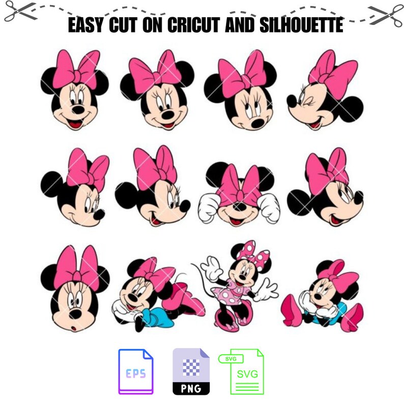 Layered Minnie Mouse Svg Bundle, Instant Download, Bundle for Cricut ...