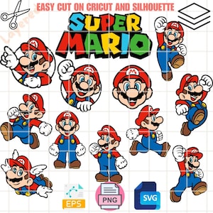 Super Mario Bundle Svg, Mario Characters Svg, Super Mario Svg, Mario Bros Svg, Cricut, Silhouette Vector Cut File