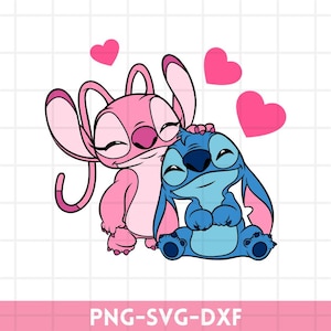 Stitch and Angel SVG Bundle, stitch love svg, anagel svg, stitch angel svg, stitch svg, Stitch & Angel Heart Svg, Digital Download Files