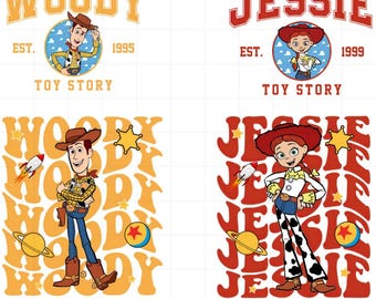 Toy Story t-shirt front back print, Woody Png Files for Cricut, Jessie Png, Toy Story Png, Buzz Lightyear Png for Shirts, Silhouette Vector