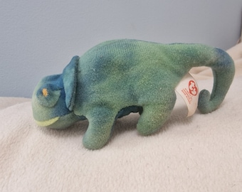 RARE 1993 Iggy la Iguana - TY Teenie Beanie - Sin nombre en la etiqueta