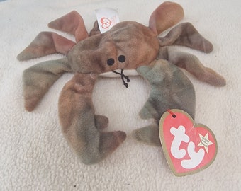 Vintage Original Claude el Cangrejo - TY Teenie Beanie Bebé Cangrejo