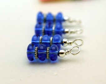 Blue Bead Dangle Charm Set, Earrings, Earring Dangles, Anime