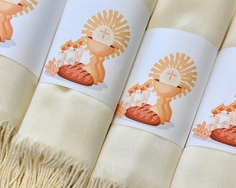First Communion Shawl: Personalized Baptism Favor, Religious Gift