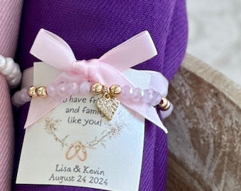 Pashmina Shawl & 18k Gold-Filled Quartz Bracelet Wedding Favor Set