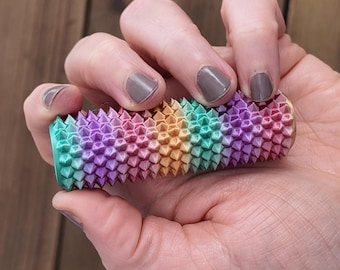 Multicolored Spiky Roller Hand Roller Fidget with Hidden Compartment