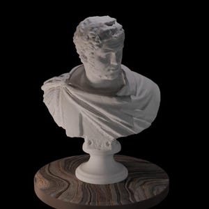 Bust of Caracalla, Decorative Roman Statue, Antique Sculpture, 3D Printed Home and Office Decor Gift, Emperor, Ancient Leader