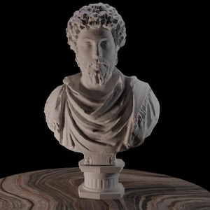 High Quality STL File, Bust of Marcus Aurelius, Emperor, Sculpture for 3D Printing, Roman Emperor