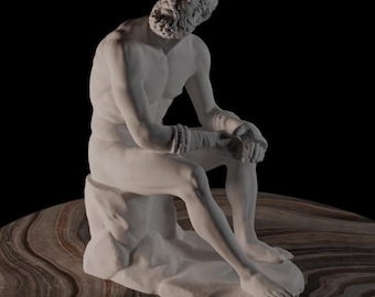 休息中のギリシャのボクサーの彫刻、装飾的なギリシャの彫像、アンティーク彫刻、3Dプリントの家庭やオフィスの装飾ギフト