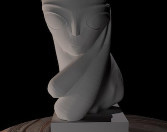 "Brancusis ""Mademoiselle Pogany"" Statue, dekorative abstrakte Skulptur Replik, makellos gedrucktes Wohn- und Bürodekor."