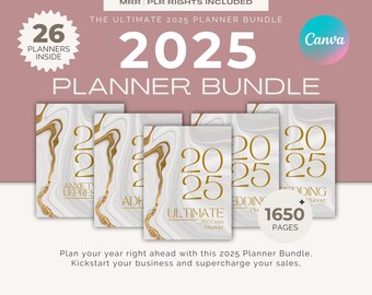 Plannerbundel 2025: 26 canvassjablonen met MRR en PLR