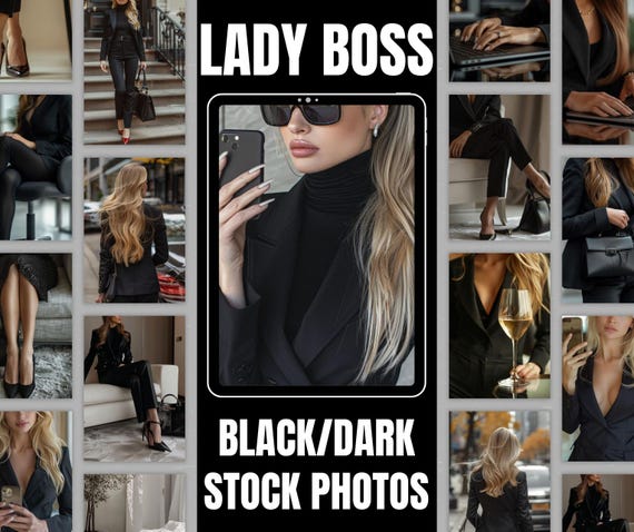 Lady Boss Stock Photos Luxury Business Woman Black Aesthetic Faceless Stock Photos Faceless Marketing Black Fashion Luxury Lifestyle MRR PLR