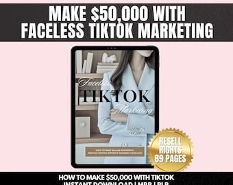 Ebook de marketing de TikTok sin rostro: MRR, PLR + Planificador de redes sociales (Descarga digital)