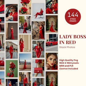 Lady Boss in Red Stock Photos: Bold Branding (MRR PLR)