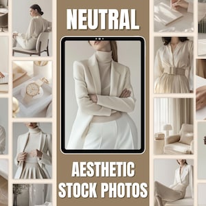 Neutral Beige Chic Aesthetic Faceless Stock Photos Faceless digital marketing neutral instagram girl boss stock images master resell rights