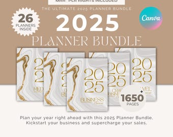 2025 Planner Template Bundle: Canva PLR/MRR Resell Rights (Digital Download)