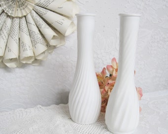 Vintage Milk Glass Vases - Hoosier Vase - Brody Vase - Bud Vases